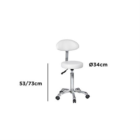 SGABELLO ESTETISTA RIO CON SCHIENALE H. 53-73 CM