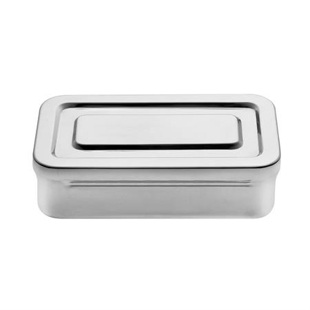 VASCHETTA PORTA STRUMENTI RETTANGOLARE CON COPERCHIO IN ACC. INOX -