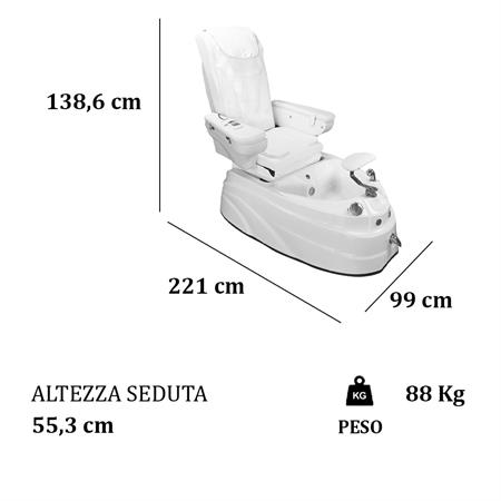Poltrona Pedicure SPA con Schienale Massaggio e Idromassaggio