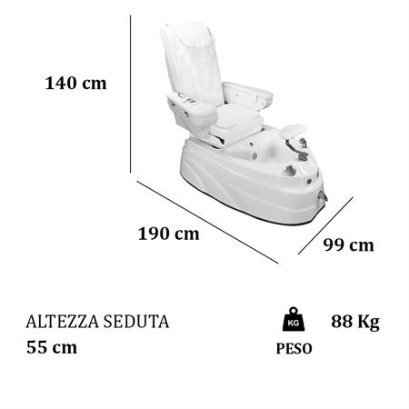 Poltrona Pedicure SPA con Schienale Massaggio e Idromassaggio