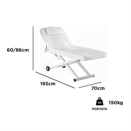 LETTINO ELETTRICO DA MASSAGGIO GAMA - 1 MOTORE, PORTAROTOLO