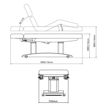 Elektrische Massageliege WAVE 4 Motoren