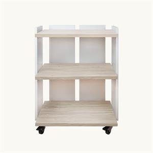 CARRELLO ESTETISTA IVORY PORTA OGGETTI 3 PIANI - FINITURA LARICE BIA