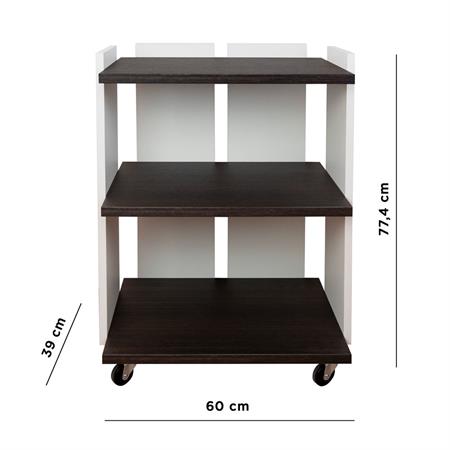 CARRELLO ESTETISTA IVORY PORTA OGGETTI 3 PIANI - FINITURA WENGE' NAT