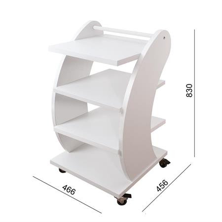 CARRELLO ESTETISTA PERLA PORTA OGGETTI 4 RIPIANI