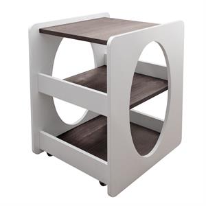 CARRELLO ESTETISTA ONYX PORTA OGGETTI 3 PIANI - FINITURA WENGE' NATU