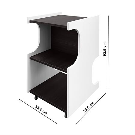 CARRELLO ESTETISTA ZIRCON PORTA APPARECCHIATURE 3 PIANI - FIN. WENGE