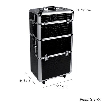 Professioneller Krokodil-Trolley Schwarz